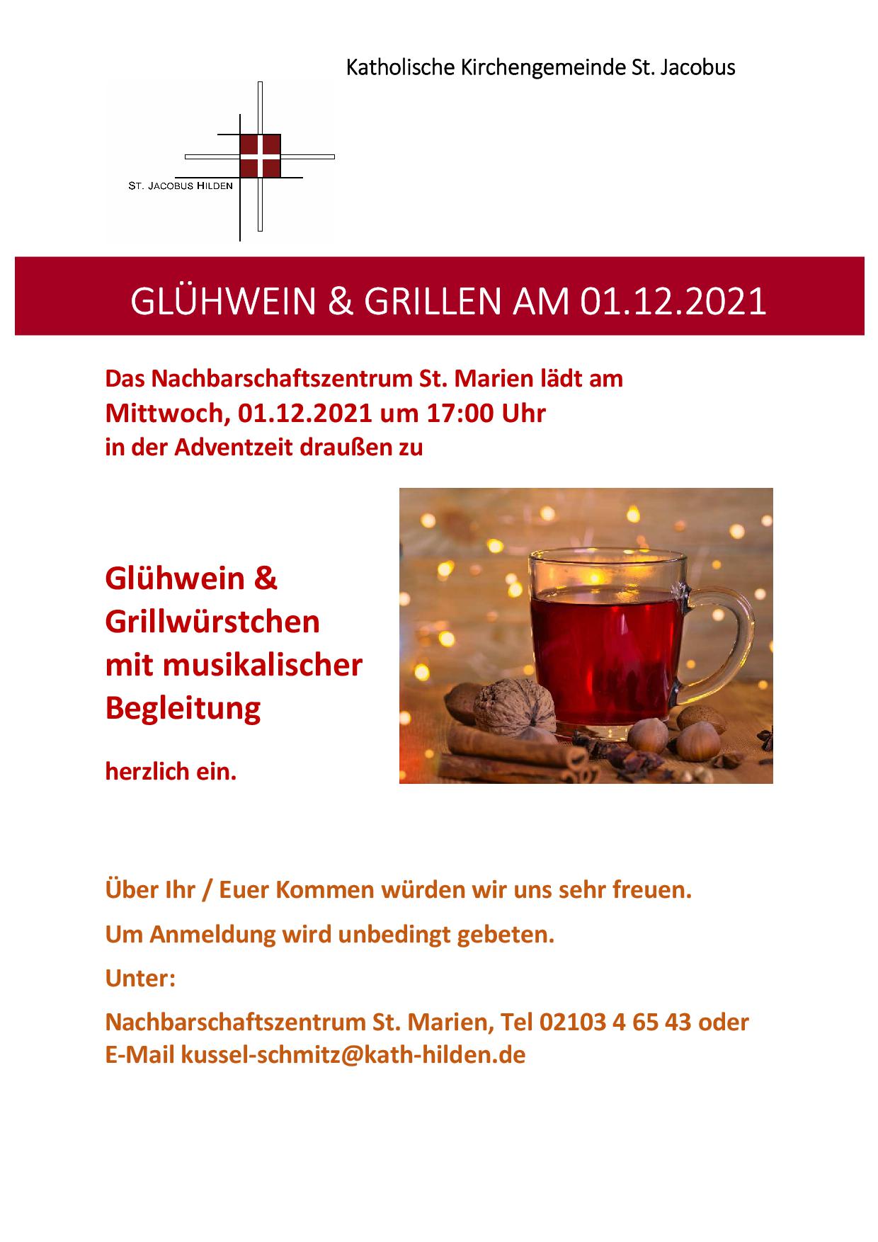 Flyer Aushang Glühwein Grillen 01.12